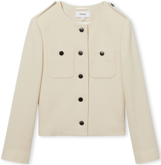 【海外限定】REISSジャケット☆Blane Wool Cropped Jacket in Cr REISS Blane Wool Cropped Jacket | Bloomingdale's