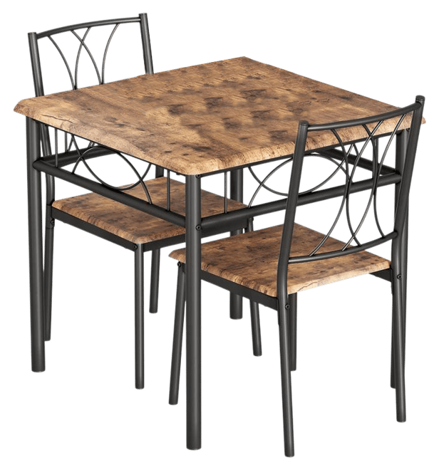 Kitchen Dining Room Table Set for 2 with Chairs, Dining Table with 2 Chairs, 3 Piece Dining Table Set