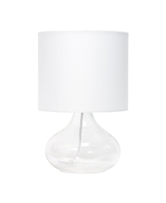 Glass Raindrop Table Lamp with Fabric Shade