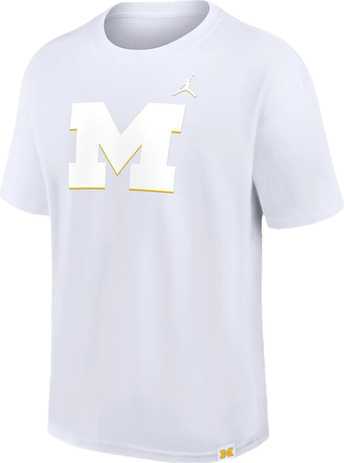 Men's White Michigan Wolverines 2-Hit Statement Max90 T-Shirt