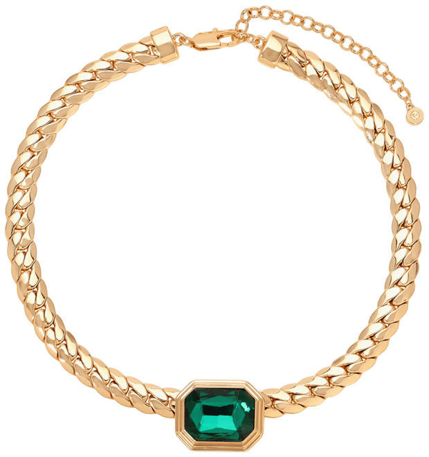 Deco Crystal Statement Cuban Chain Necklace