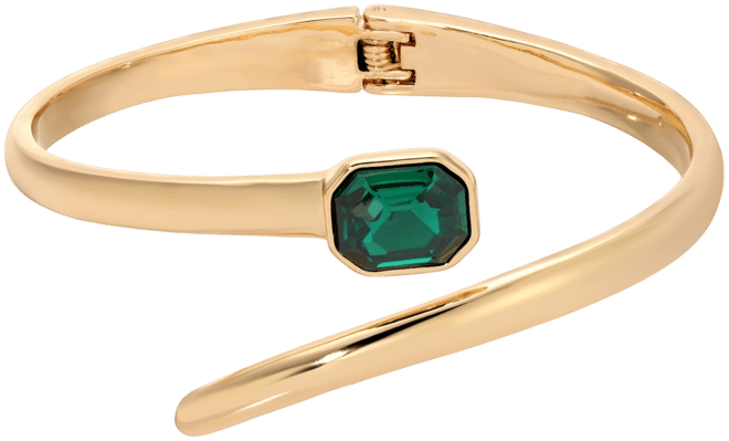 Emerald Deco Wrap Cuff Bracelet