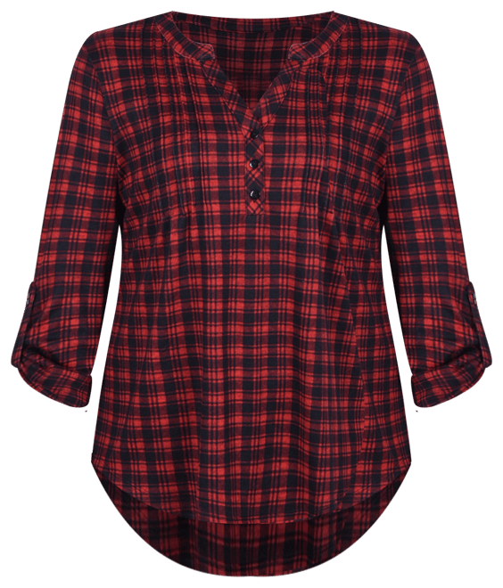 Petite Size 3/4 Roll Sleeve Top