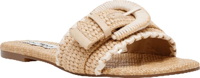 Steve Madden Women's Merla Raffia Buckle Slide Sandals - Macy's