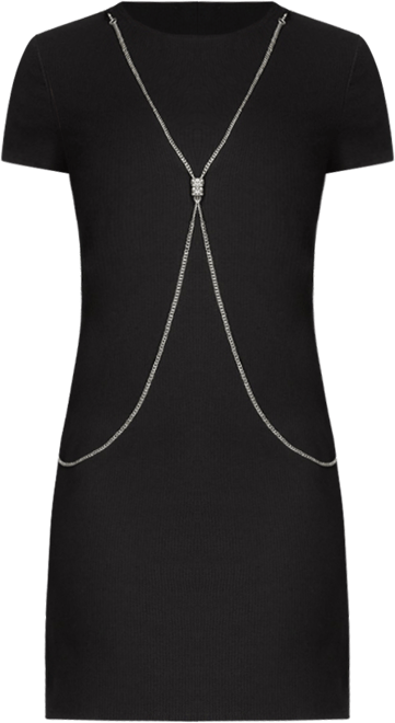 Women's T-shirt Rib Body Chain Dress