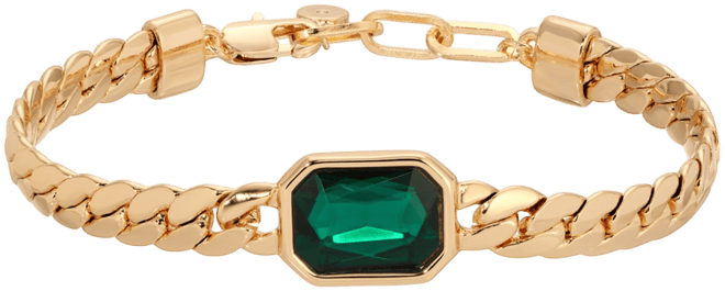 Deco Crystal Statement Cuban Chain Bracelet