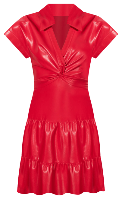 Alice+Olivia■Mila Faux Leather Dress■ドレス Alice and Olivia Miara Faux Leather Asymmetric Moto Mini