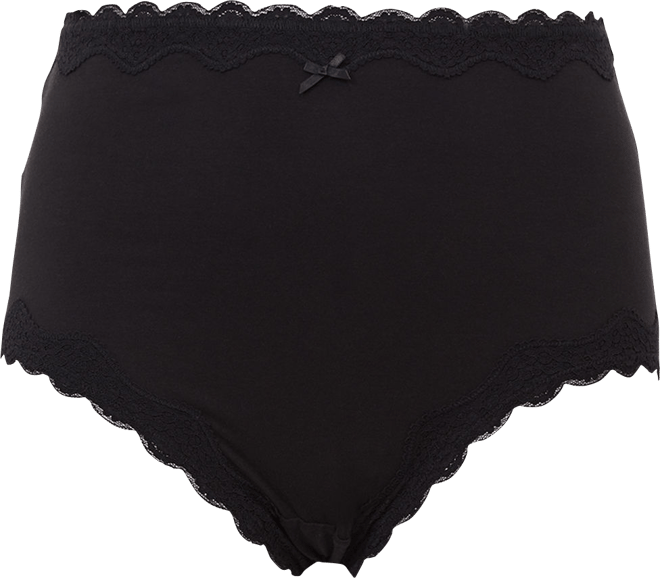 Cotton High-Rise Cheeky Lace Trim Panty