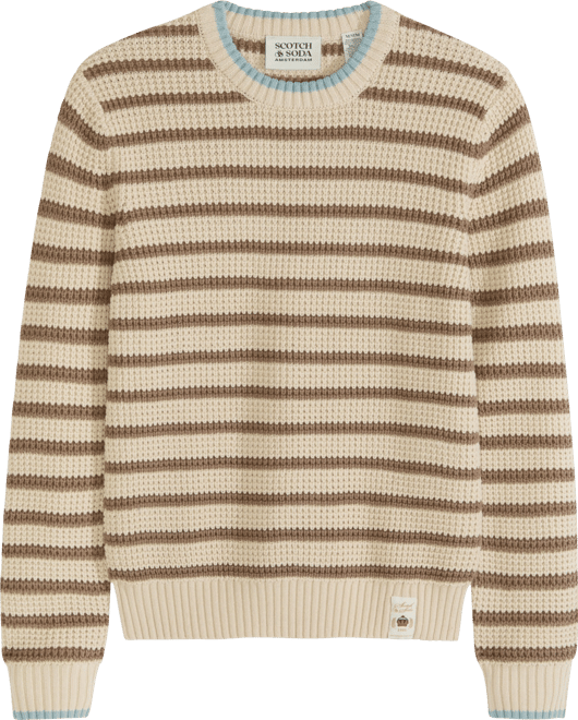 Big Boys Yarn Dye Stripe Crew Neck Sweater