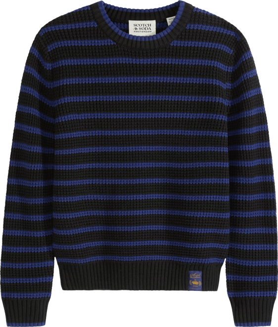 Big Boys Yarn Dye Stripe Crew Neck Sweater