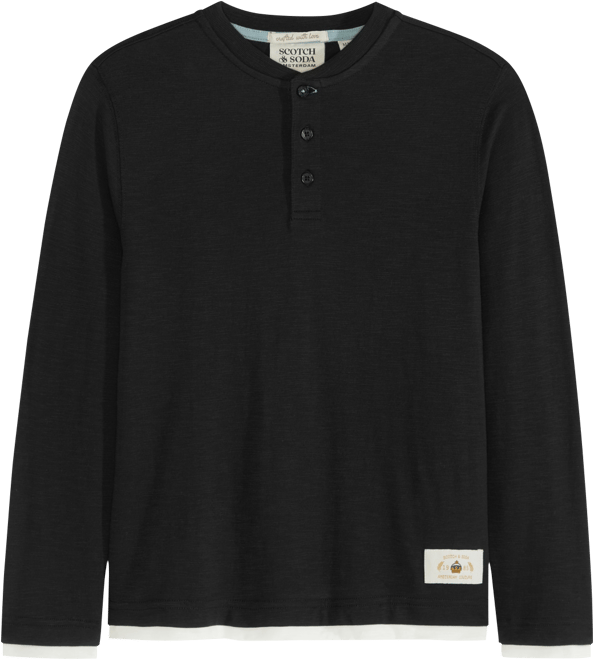 Big Boys Slub Jersey Henley T-Shirt