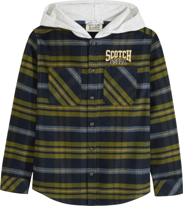 Big Boys Yarndye Hooded Shirt Jacket