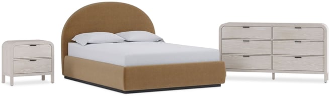 Lunare 3-Pc. Bedroom Set (Queen Bed, Dresser & Nightstand)