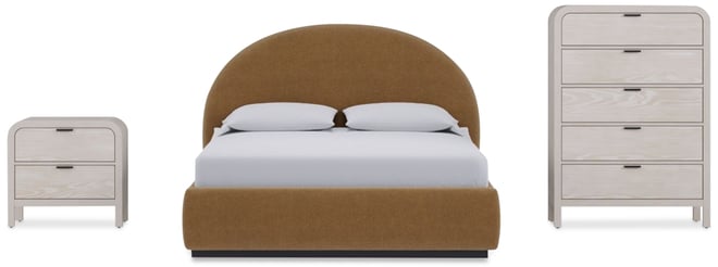 Lunare 3-Pc. Bedroom Set (Full Bed, Chest & Nightstand)