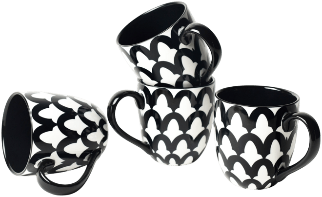 Arabesque Mugs 4-Pc. Set, Service For 4