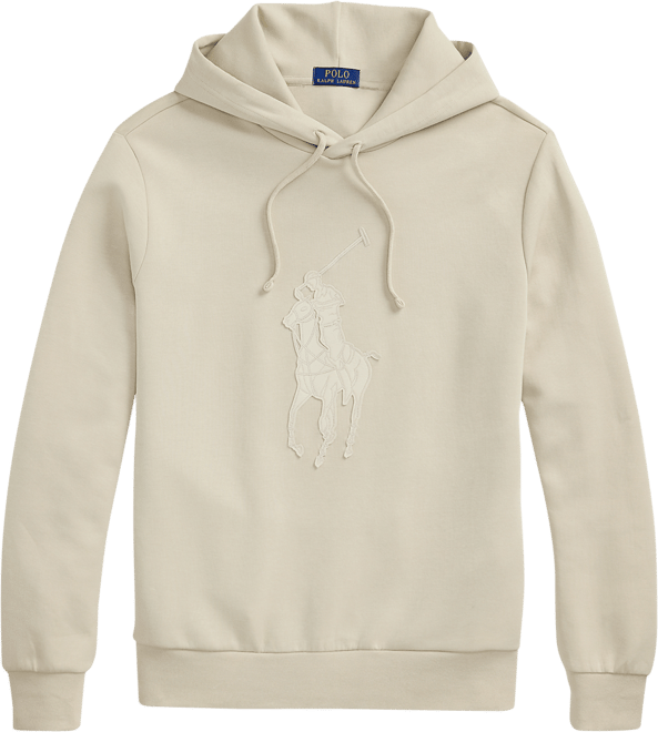 Men's Leather-Pony Double-Knit Hoodie