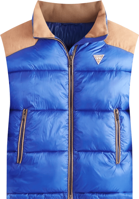 Men's Fabric Block Puffer Vest