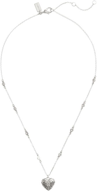 Cubic Zirconia Signature Quilted Heart Pendant Necklace