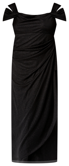 Plus Size Draped Cold-Shoulder Dress