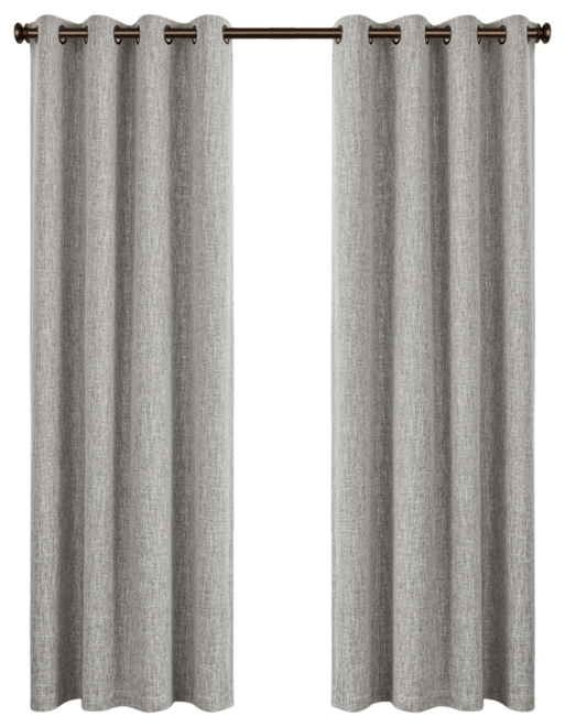 Linen Texture Blackout Grommet Curtains Pair(2 Panels), 52"×108"