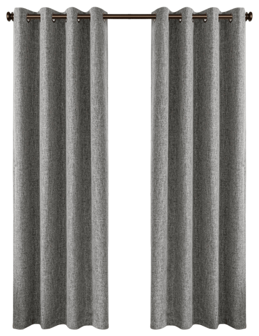 Linen Texture Blackout Grommet Curtains Pair(2 Panels), 52"×108"