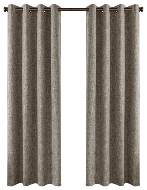 Linen Texture Blackout Grommet Curtains Pair(2 Panels), 52"×108"