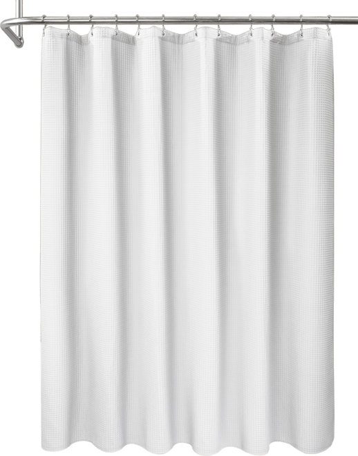 Cotton Blend Soft Waffle Weave Shower Curtain, 72"X96"