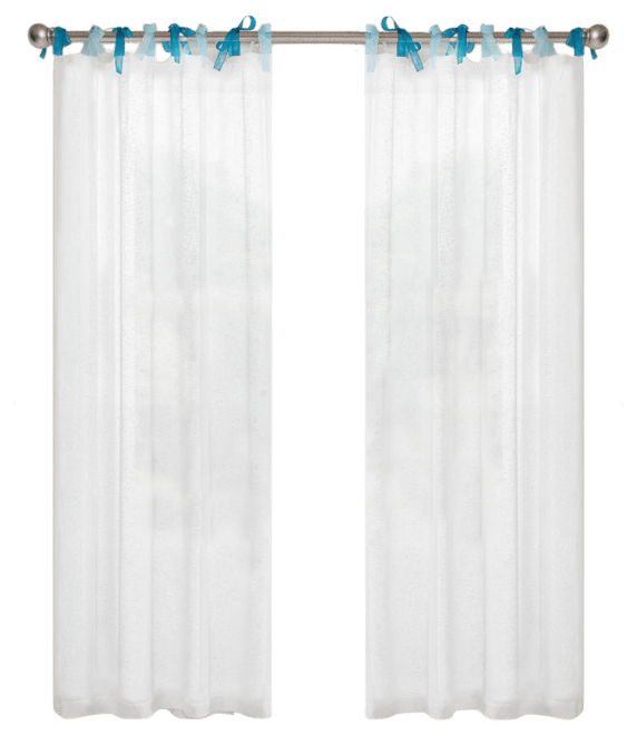 Tabitha Ribbon multi color Tie Top Curtains Pair, 52"×96"