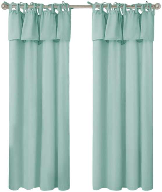 Recycled Cotton Blend Ruffle Tie Top Curtains Pair, Bleached Mauve, 52"×84"