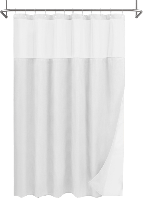 Textured Waffle Weave with Snap In Liner and 12 Hooks, 71"X72"