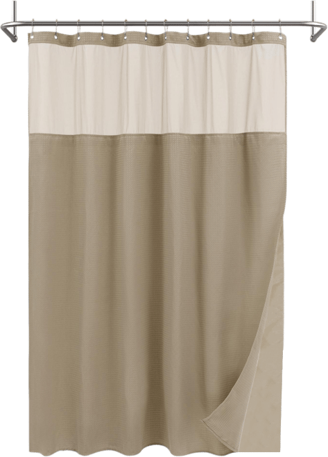 Textured Waffle Weave with Snap In Liner and 12 Hooks, 71"X72"