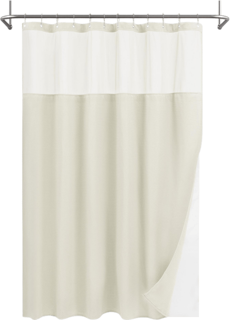 Textured Waffle Weave with Snap In Liner and 12 Hooks, 71"X72"