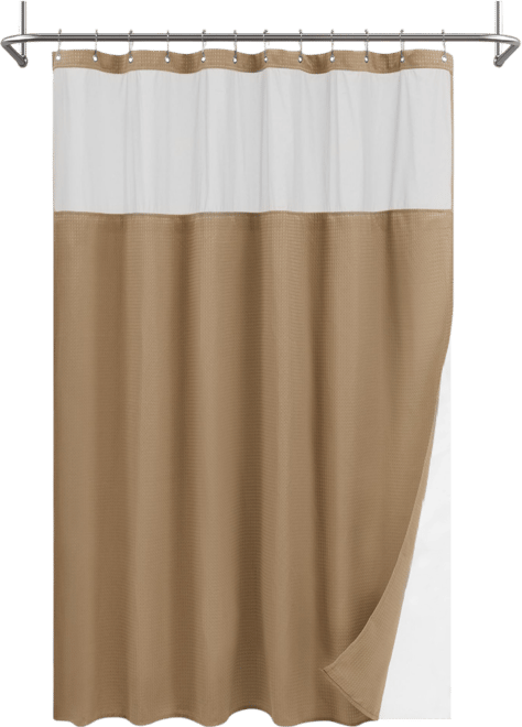 Textured Waffle Weave with Snap In Liner and 12 Hooks, 71"X72"