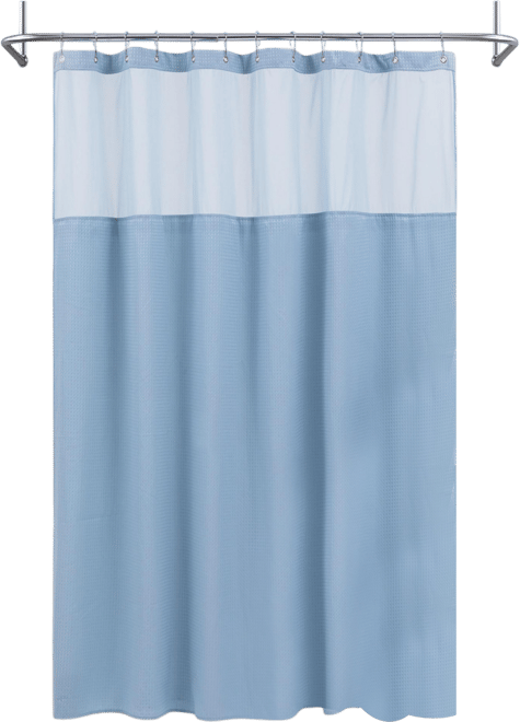 Textured Waffle Weave with Snap In Liner and 12 Hooks, 71"X72"