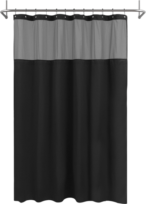 Textured Waffle Weave with Snap In Liner and 12 Hooks, 71"X72"