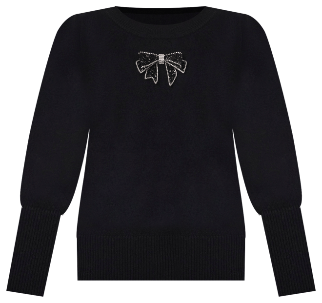 Women's Ribbon Bow Crew Neck Sweater