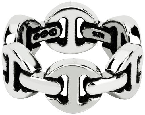 HOORSENBUHS Men's Sterling Silver Brute Classic Tri Link Ring