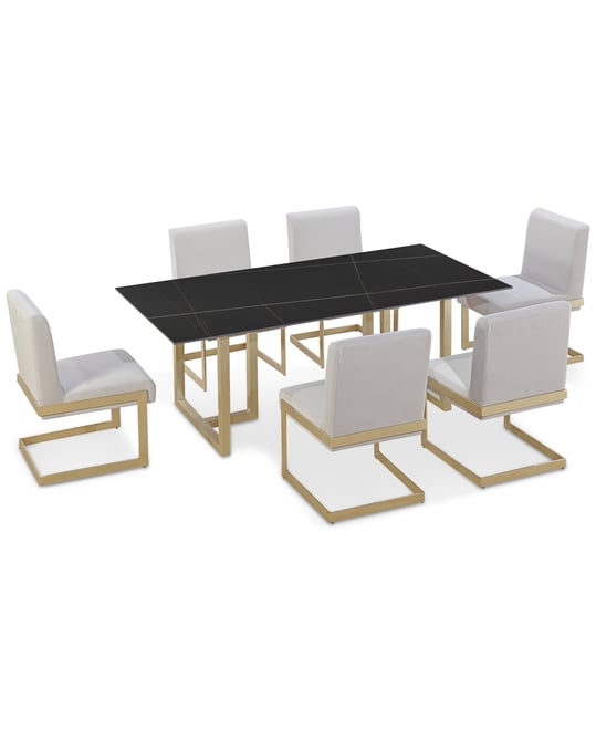 Emila 7 Pc. Dining Set (Rectangular Table & 6 Chairs), Created for Macy's