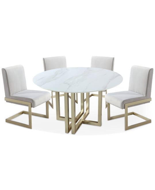 Emila 5 Pc. Dining Set (Round Table & 4 Chairs), Created for Macy's
