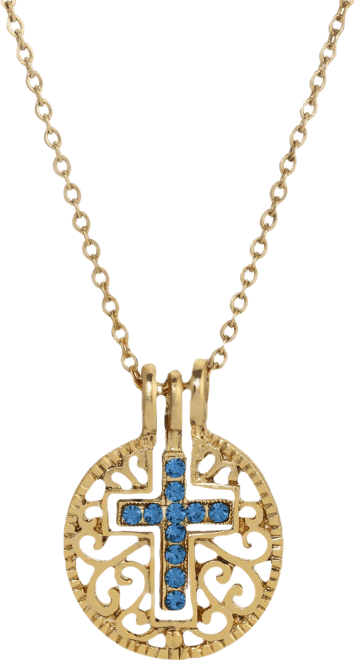 Birthstone Crystal Cross Necklace
