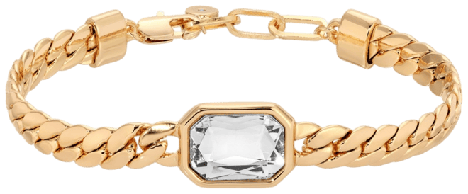 Deco Crystal Statement Cuban Chain Bracelet