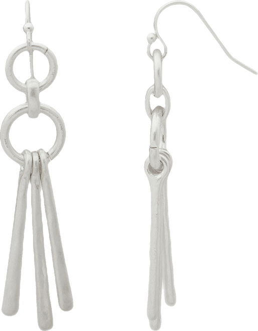 a.n.a Silver Tone Fringe Drop Earrings