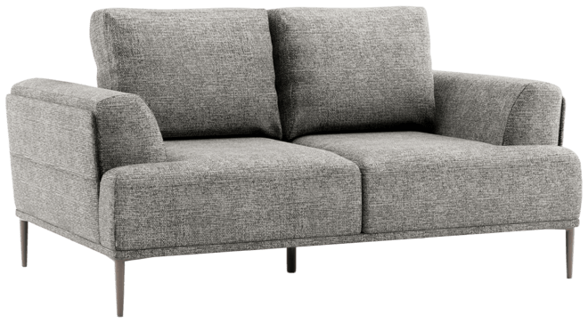 65" Orlandi Chenille 2-Seater Flared Arm Loveseat