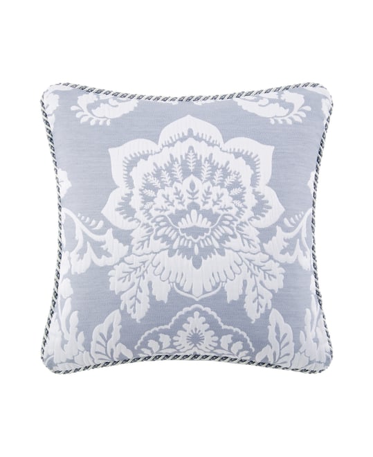 Floral Damask Woven Decorative Pillow, 18" x 18"