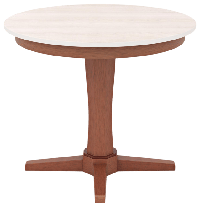 35 Inches Wooden Round Dining Table with Pedestal Base