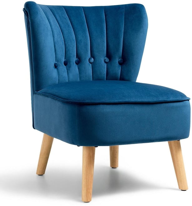 Armless Accent Chair Tufted Velvet Leisure Chair