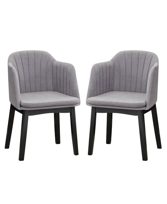Upholstered Velvet Accent Modern Dining Chairs Set of 2 with Curved Backrests