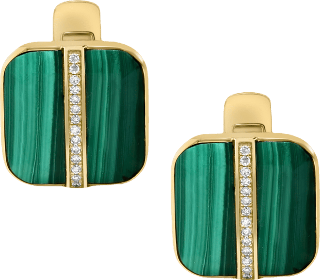 Effy Men's Malachite & Diamond (1/6 ct. t.w.) Cufflinks in Gold-Plated Sterling Silver