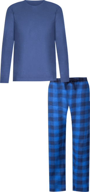 Men's Crew Neck Knit Pajama Set