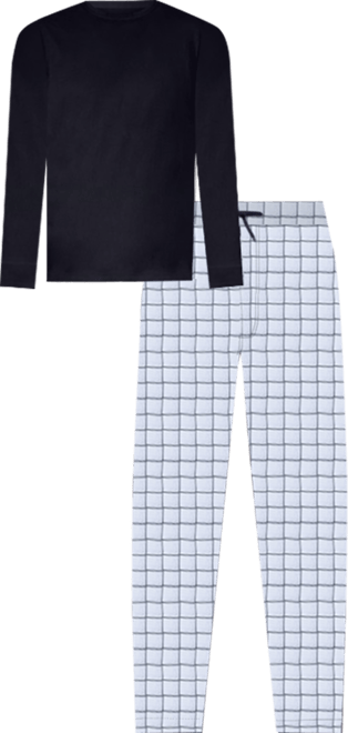 Men's Crew Neck Knit Pajama Set